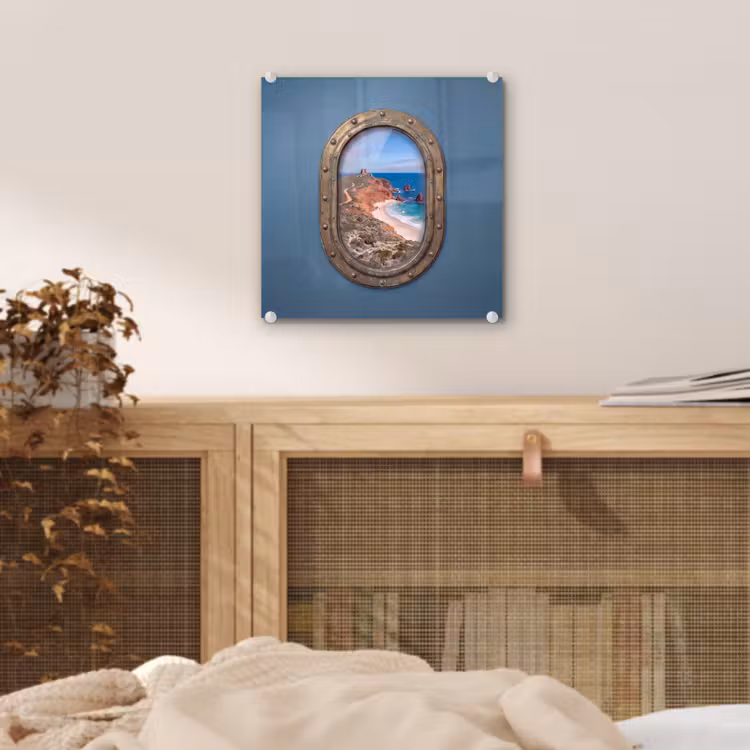 Glas schilderij - Patrijspoort - Kust - Zee — 5