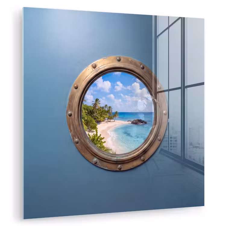 Glas schilderij - Patrijspoort - Strand - Zee — 1