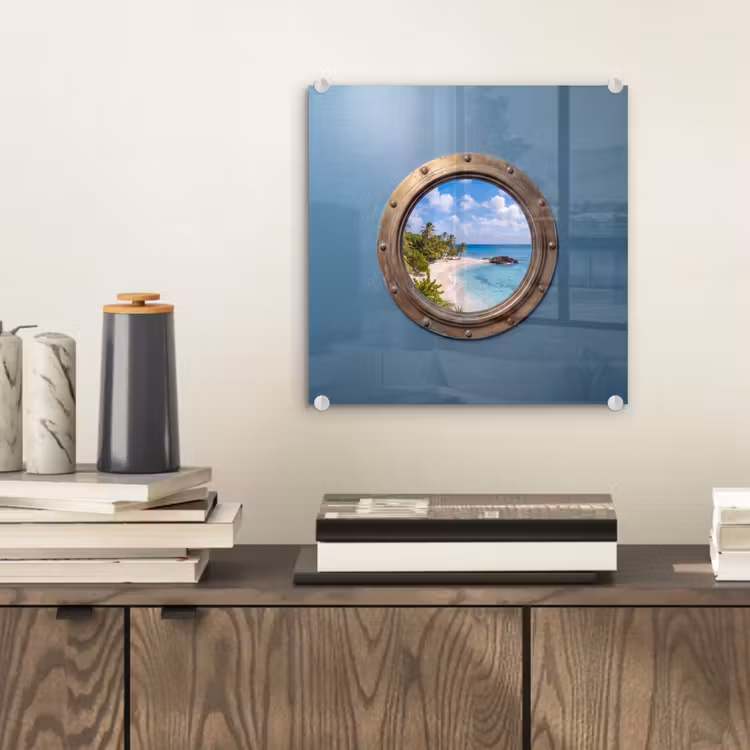 Glas schilderij - Patrijspoort - Strand - Zee — 2