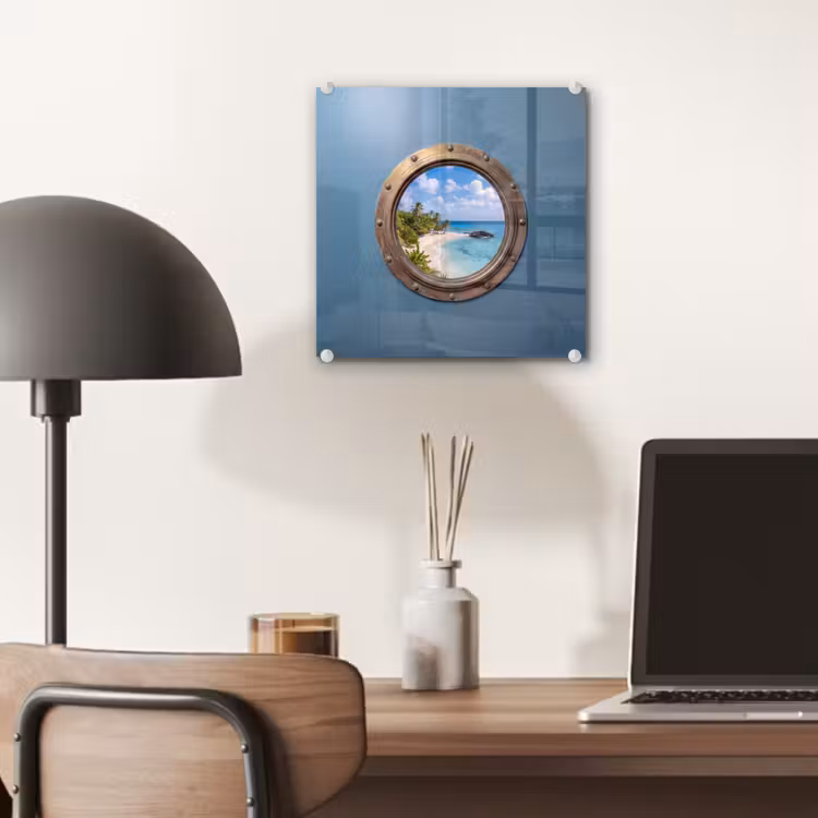 Glas schilderij - Patrijspoort - Strand - Zee — 7