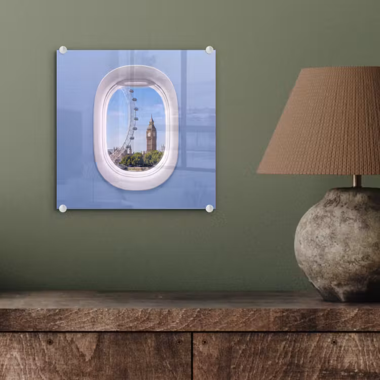 Glas schilderij - Reuzenrad - Toren - Stad — 4