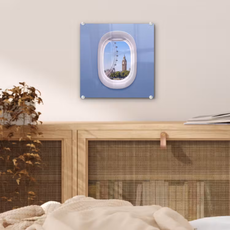 Glas schilderij - Reuzenrad - Toren - Stad — 5