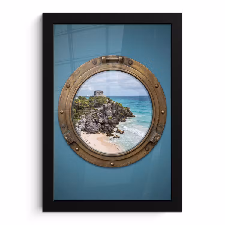 Poster met lijst - Gebouw - Strand - Zee — 1