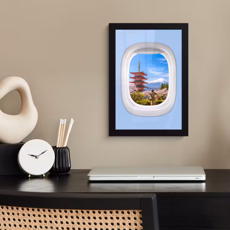 Poster met lijst - Pagode - Berg - Bloesems — 3