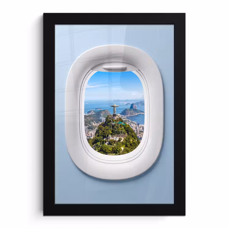 Poster met lijst - Standbeeld - Rio - Uitzicht — 1