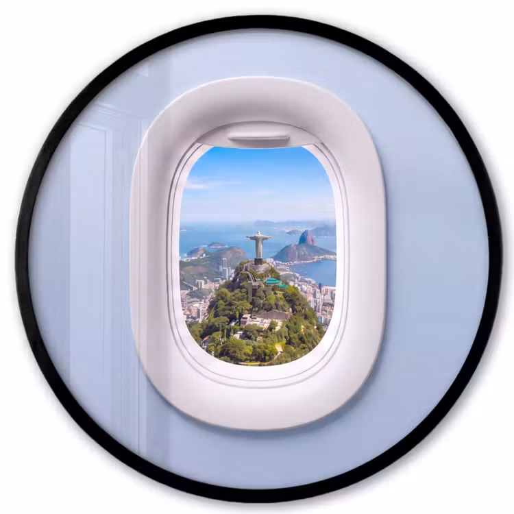 Ronde fotolijst - Standbeeld - Rio - Uitzicht — 1