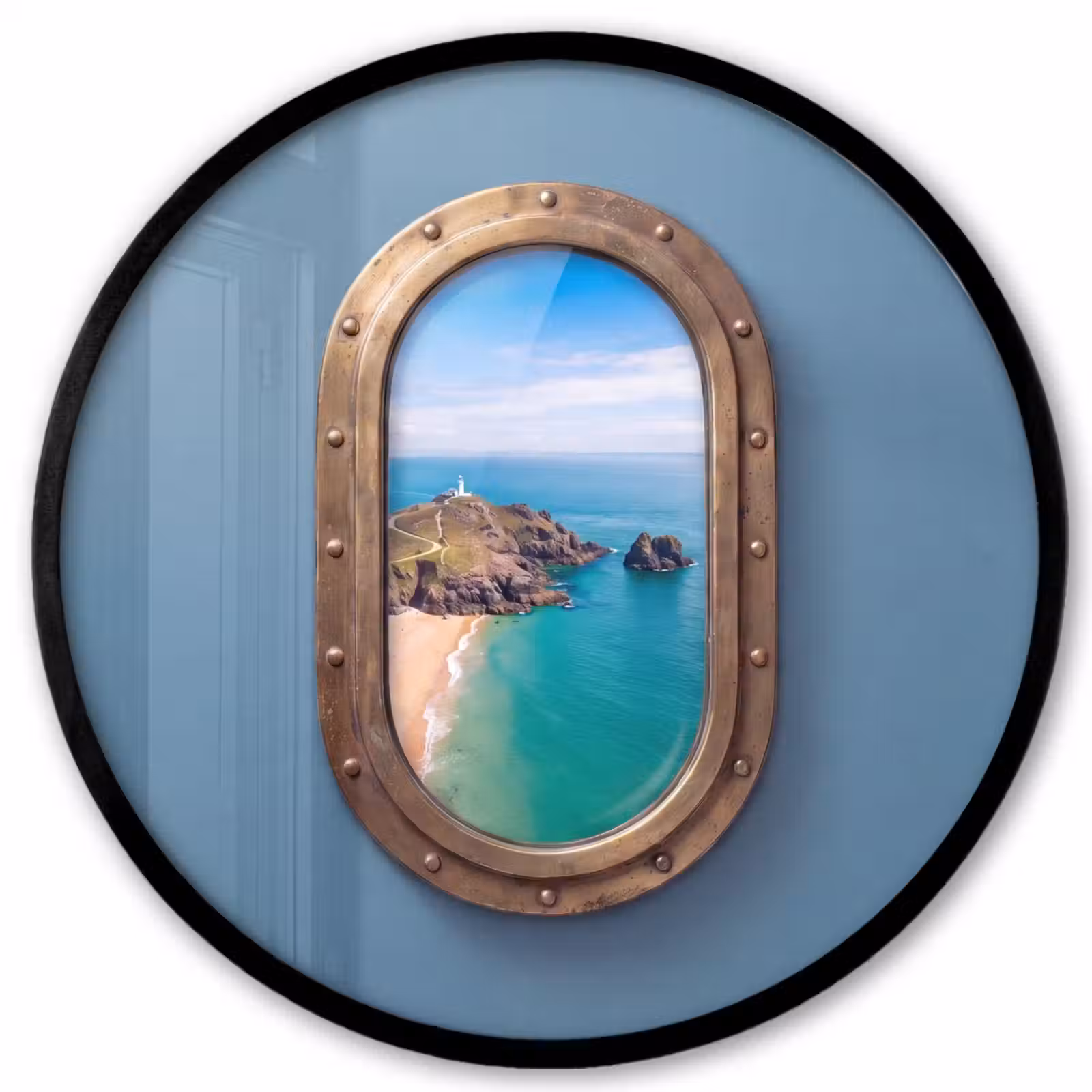 Ronde fotolijst - Vuurtoren - Kust - Zee — 1