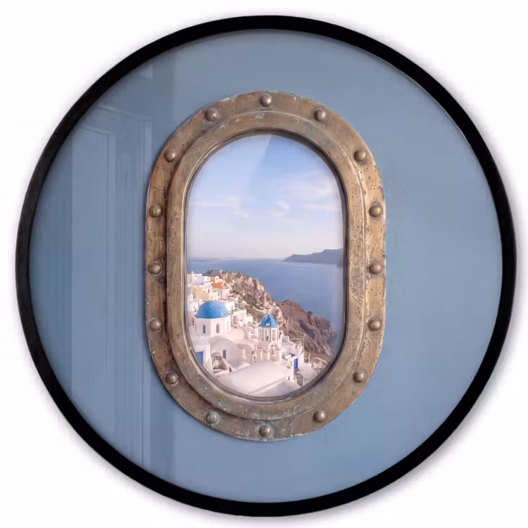 Ronde fotolijst - Patrijspoort - Zee - Dorp — 1
