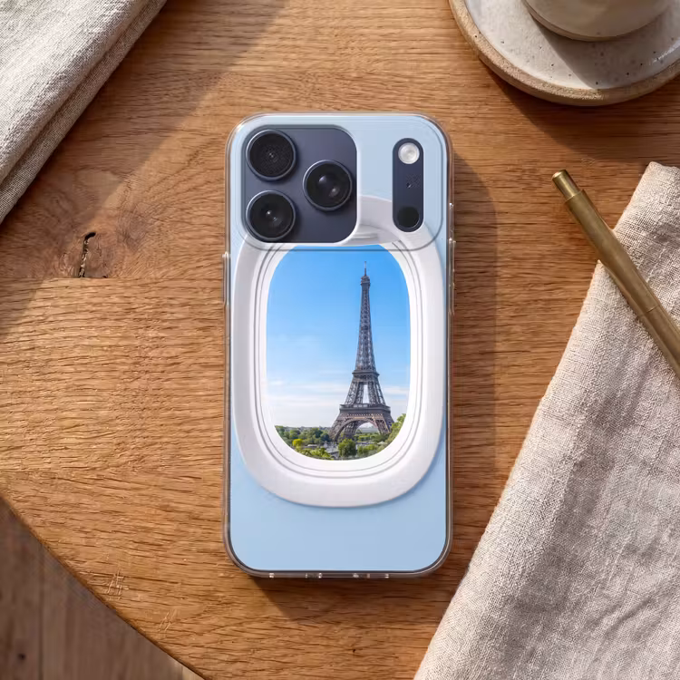 Telefoonhoesje - Eiffeltoren - Vliegtuigraam - Reizen — 2