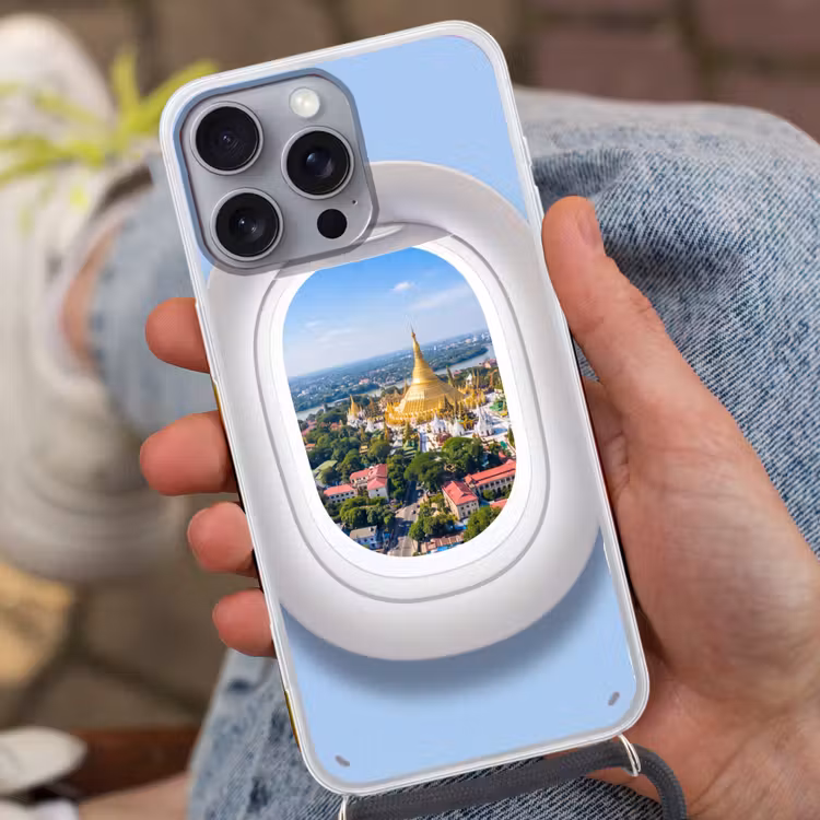 Telefoonhoesje met koord - Pagode - Stad - Uitzicht — 2