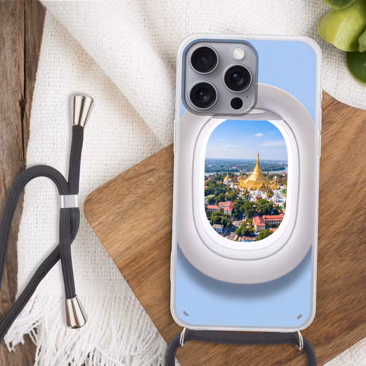 Telefoonhoesje met koord - Pagode - Stad - Uitzicht — 3