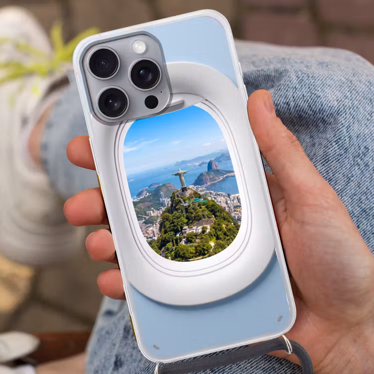 Telefoonhoesje met koord - Standbeeld - Rio - Uitzicht — 2