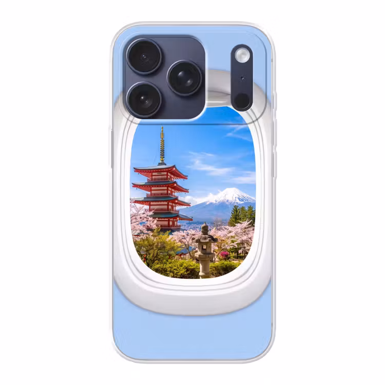 Telefoonhoesje - Pagode - Berg - Bloesems — 1
