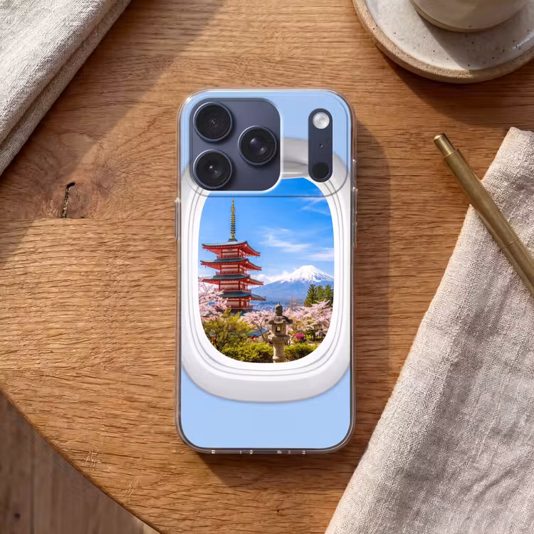 Telefoonhoesje - Pagode - Berg - Bloesems — 2