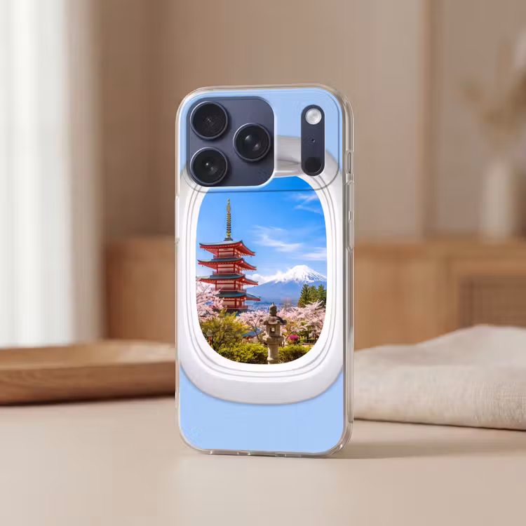 Telefoonhoesje - Pagode - Berg - Bloesems — 3