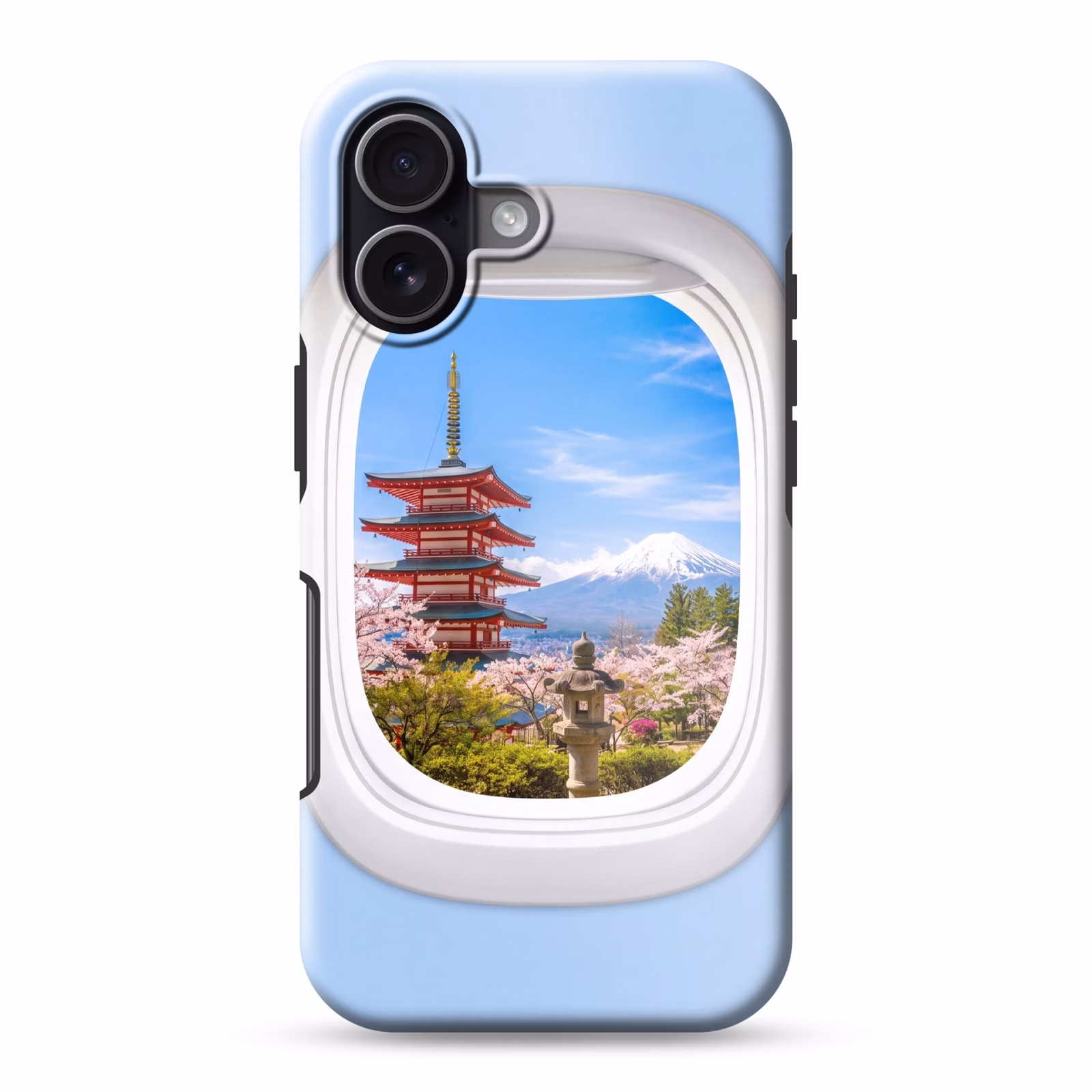Telefoonhoesje Toughcase - Pagode - Berg - Bloesems — 1