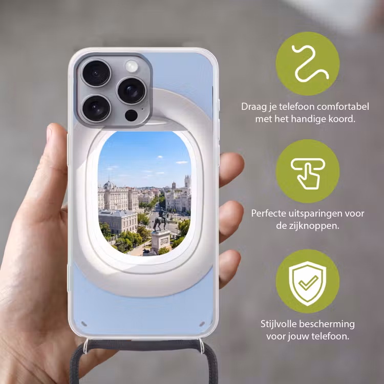 Telefoonhoesje met koord - Stad - Uitzicht - Reizen — 4