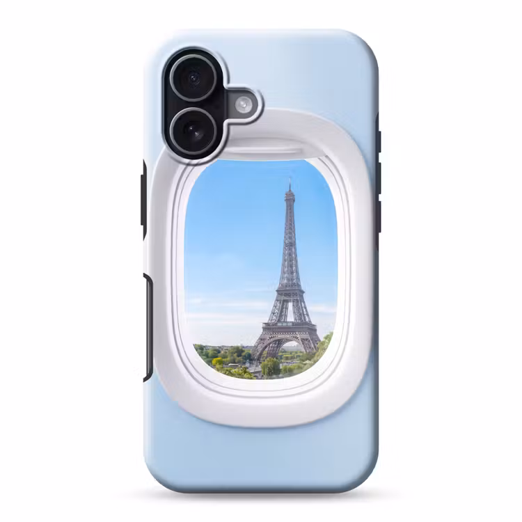 Telefoonhoesje Toughcase - Eiffeltoren - Vliegtuigraam - Reizen — 1