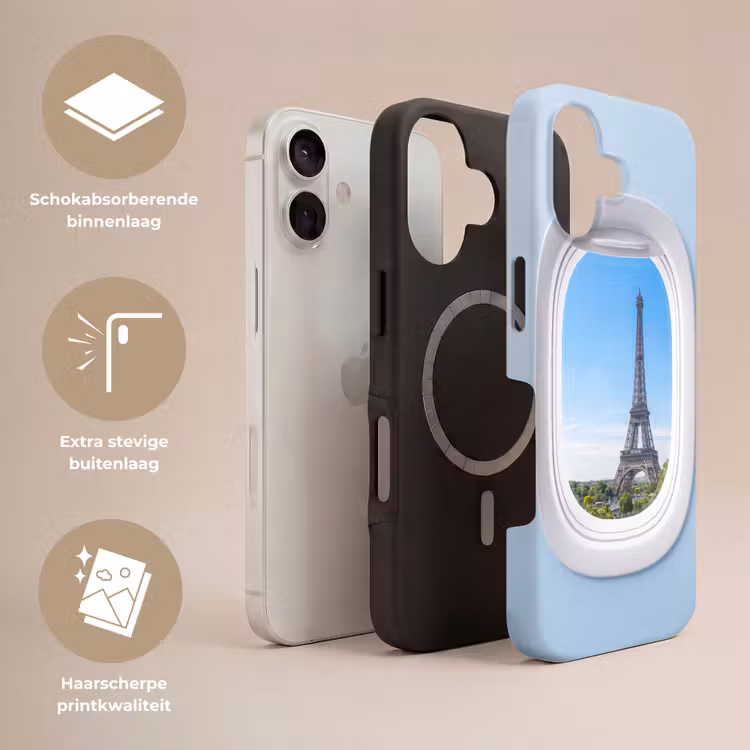Telefoonhoesje Toughcase - Eiffeltoren - Vliegtuigraam - Reizen — 3