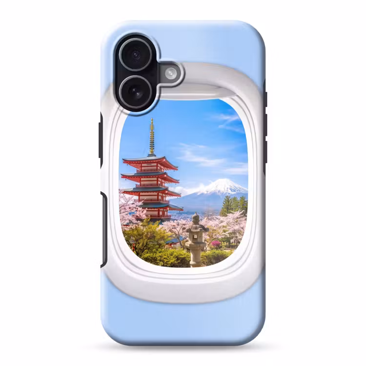 Telefoonhoesje Toughcase - Pagode - Berg - Bloesems — 1