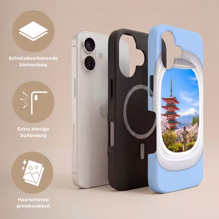 Telefoonhoesje Toughcase - Pagode - Berg - Bloesems — 3
