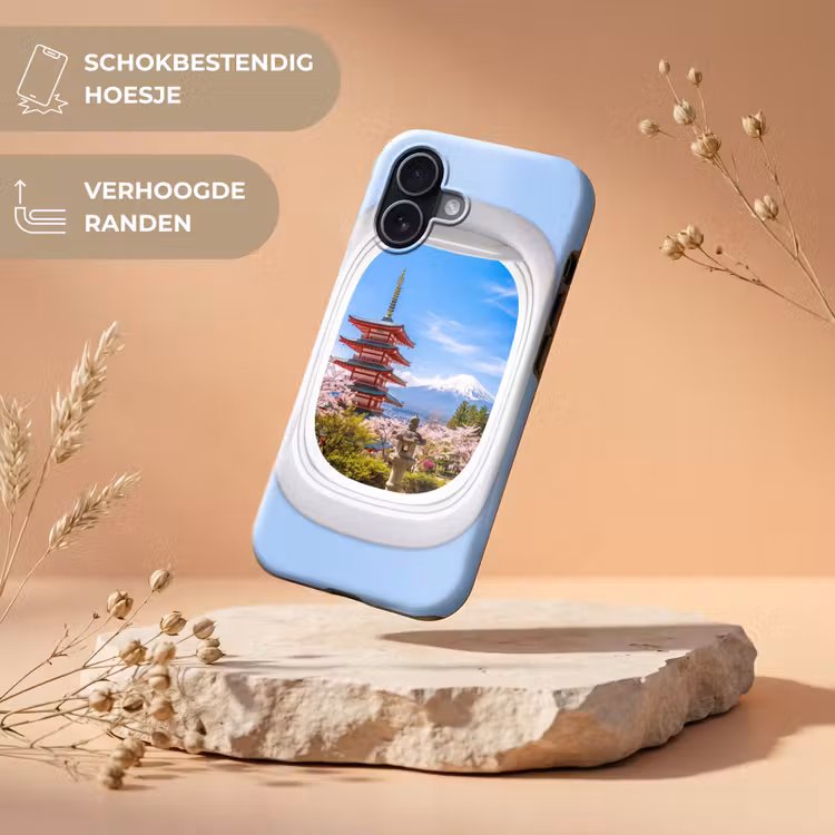 Telefoonhoesje Toughcase - Pagode - Berg - Bloesems — 5