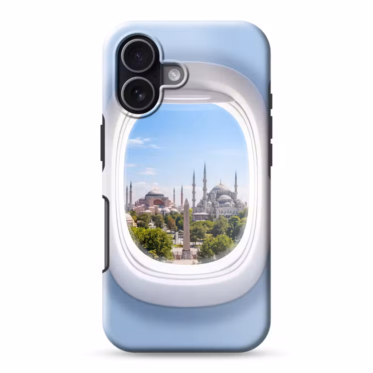 Telefoonhoesje Toughcase - Vliegtuigraam - Stad - Reis — 1