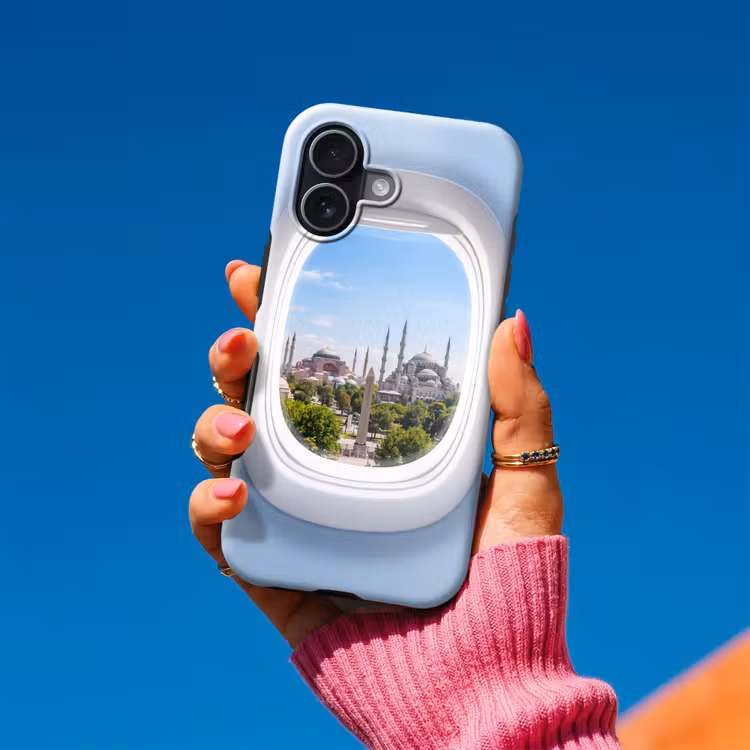 Telefoonhoesje Toughcase - Vliegtuigraam - Stad - Reis — 2