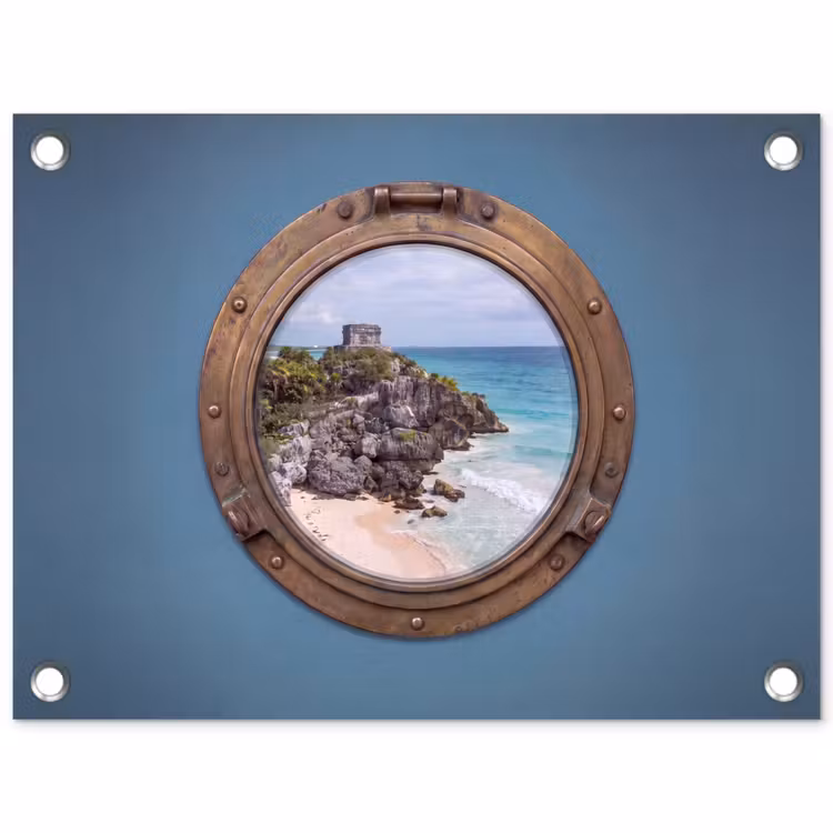 Tuinposter - Gebouw - Strand - Zee — 1