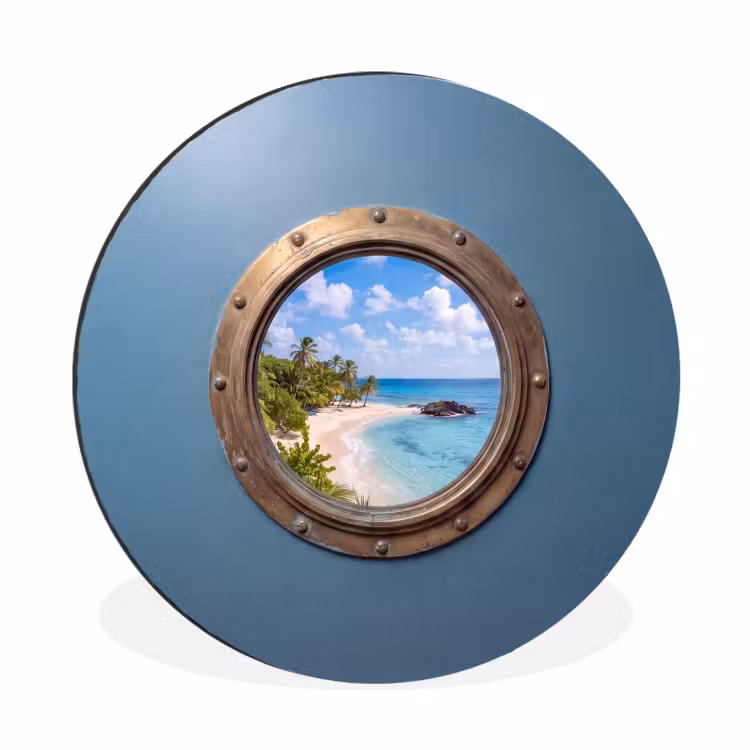 Muurcirkel aluminium - Patrijspoort - Strand - Zee — 1