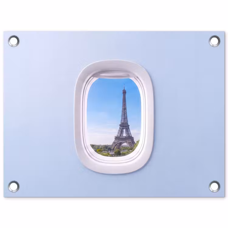Tuinposter - Eiffeltoren - Vliegtuigraam - Reizen — 1