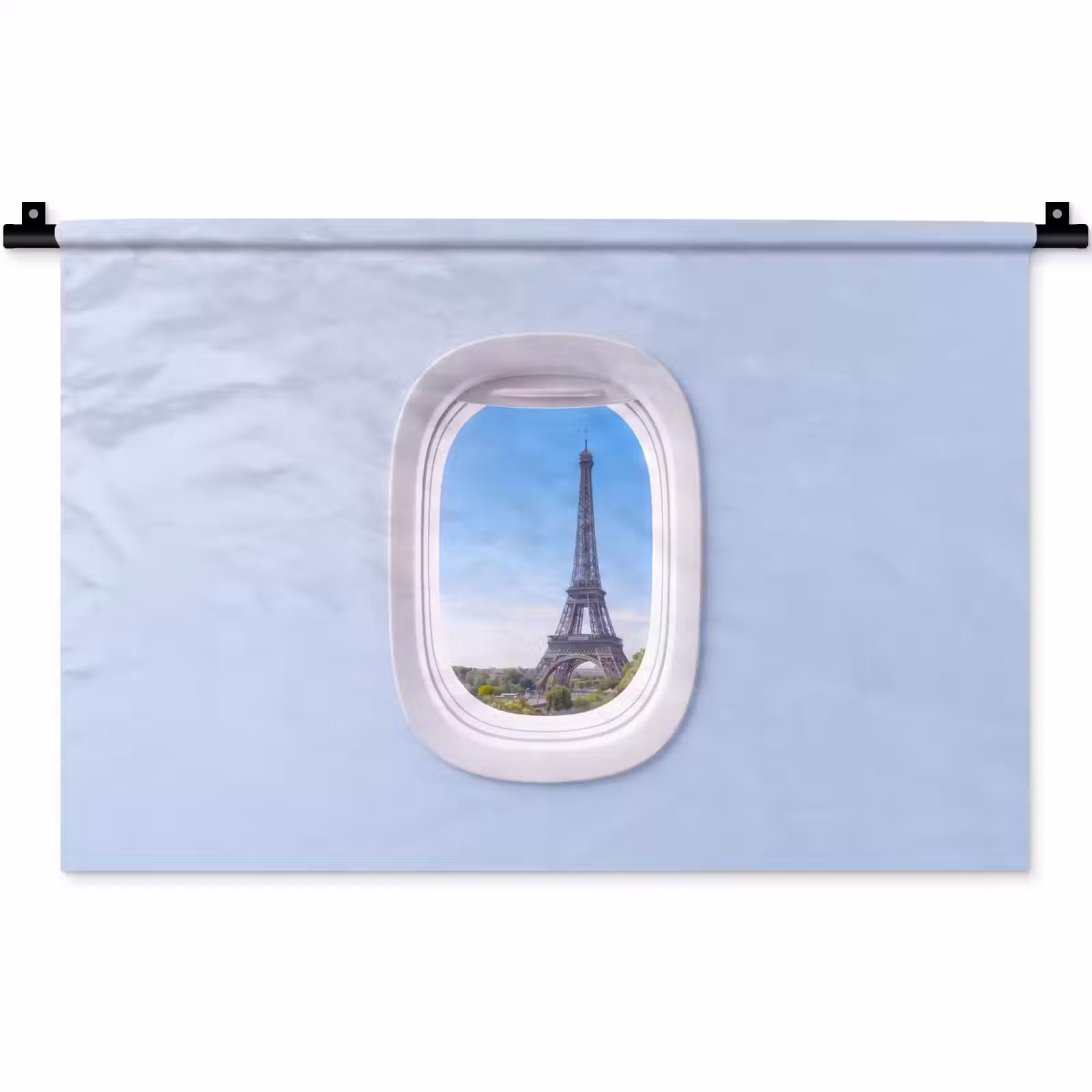 Wandkleed - Eiffeltoren - Vliegtuigraam - Reizen — 1