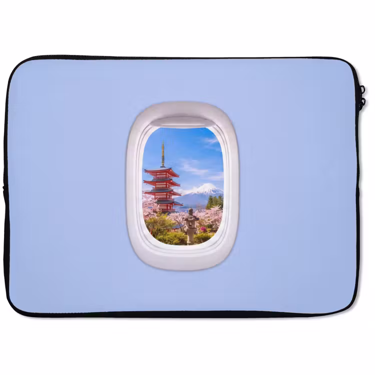 Laptophoes Pagode - Berg - Bloesems — 1