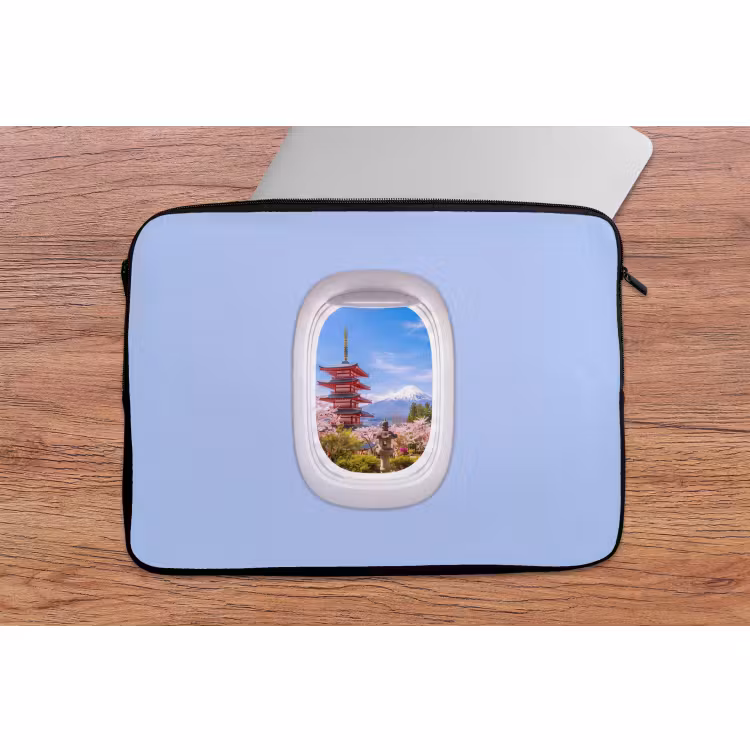 Laptophoes Pagode - Berg - Bloesems — 2