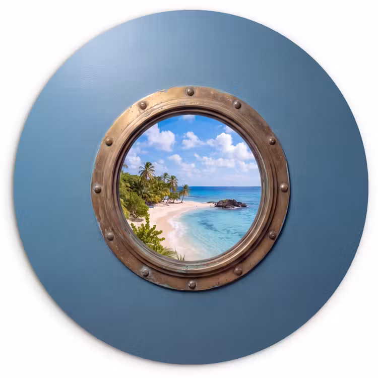 Muurcirkel glas - Patrijspoort - Strand - Zee — 1