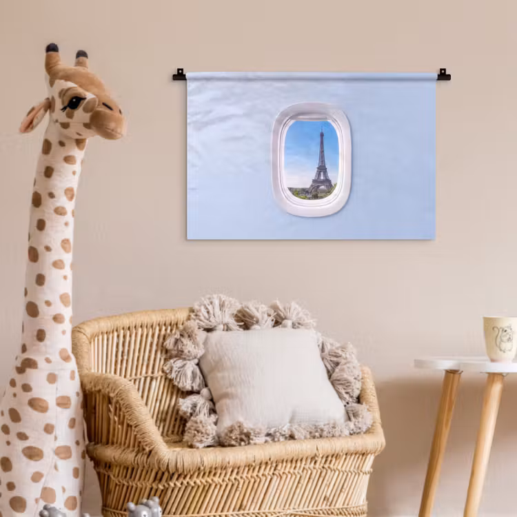 Wandkleed - Eiffeltoren - Vliegtuigraam - Reizen — 5