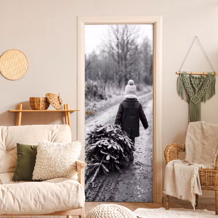Deursticker - Kind - Boom - Winter — 4