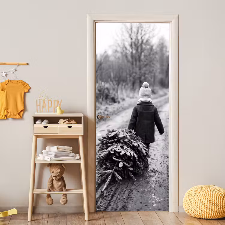 Deursticker - Kind - Boom - Winter — 6