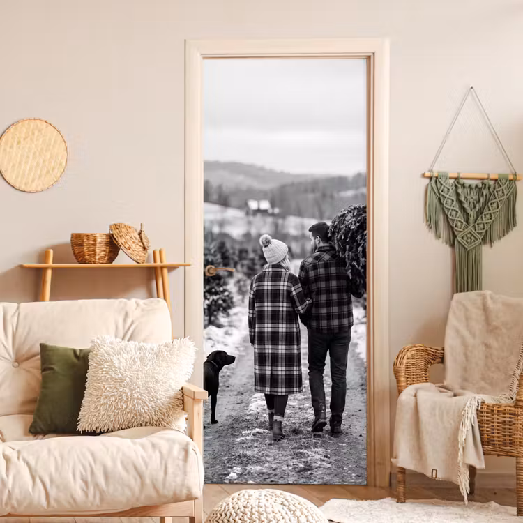 Deursticker - Mensen - Kerstboom - Winter — 4
