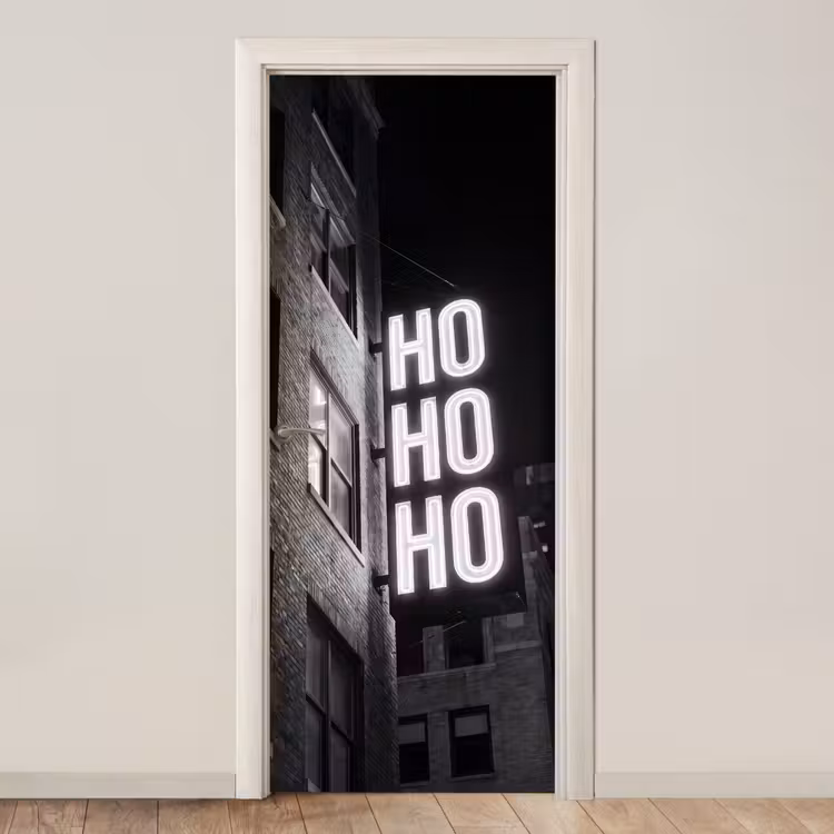 Deursticker - Gebouw - Nacht - Zwart-wit — 1