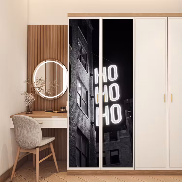 Deursticker - Gebouw - Nacht - Zwart-wit — 5