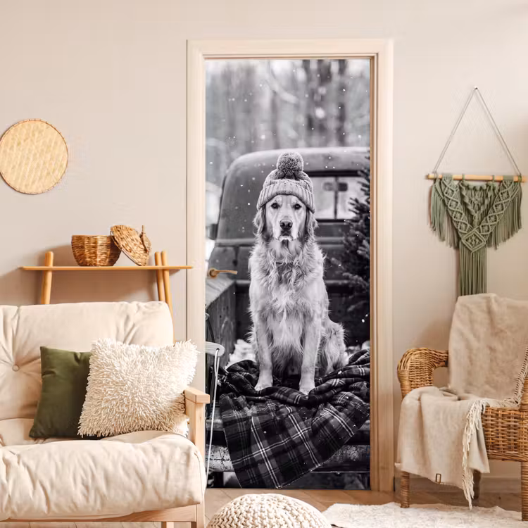 Deursticker - Hond - Muts - Winter — 4