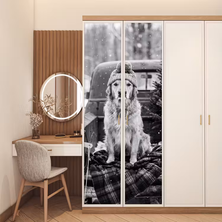 Deursticker - Hond - Muts - Winter — 5