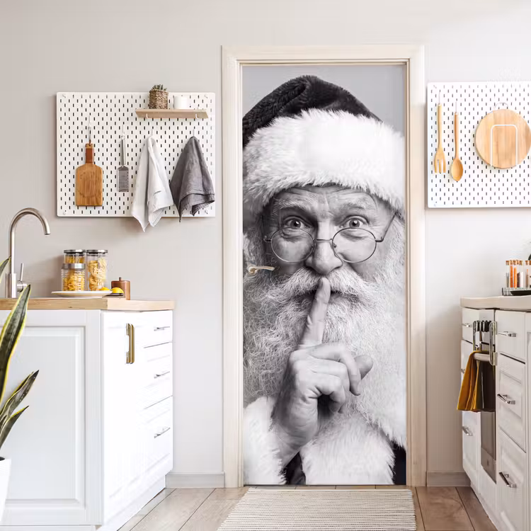Deursticker - Kerstman - Zwart-wit - Kerst — 7