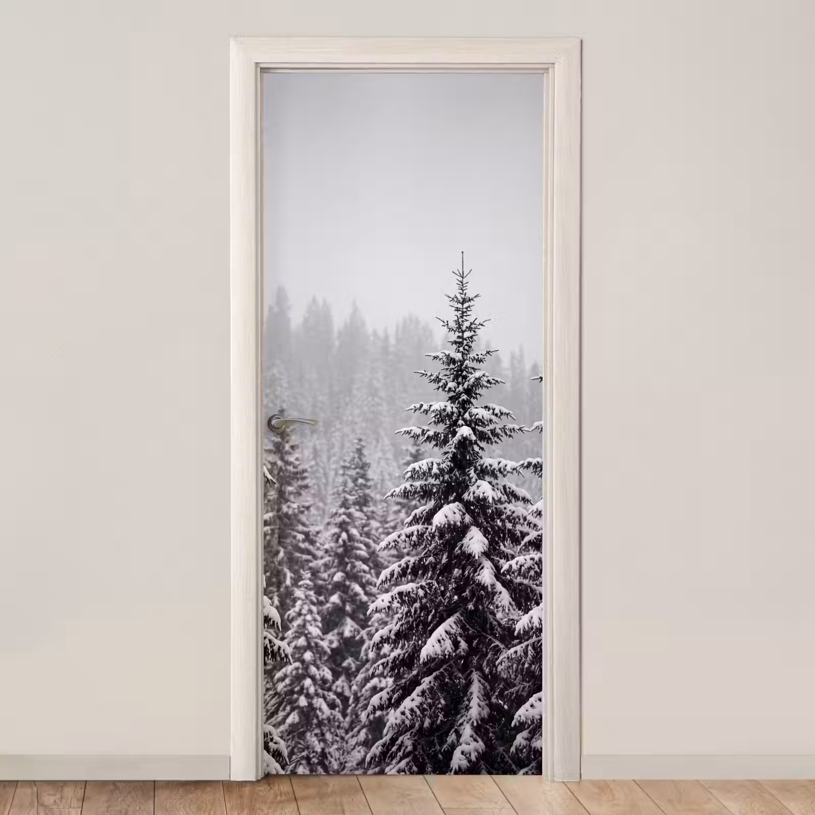 Deursticker - Bomen - Sneeuw - Natuur — 1