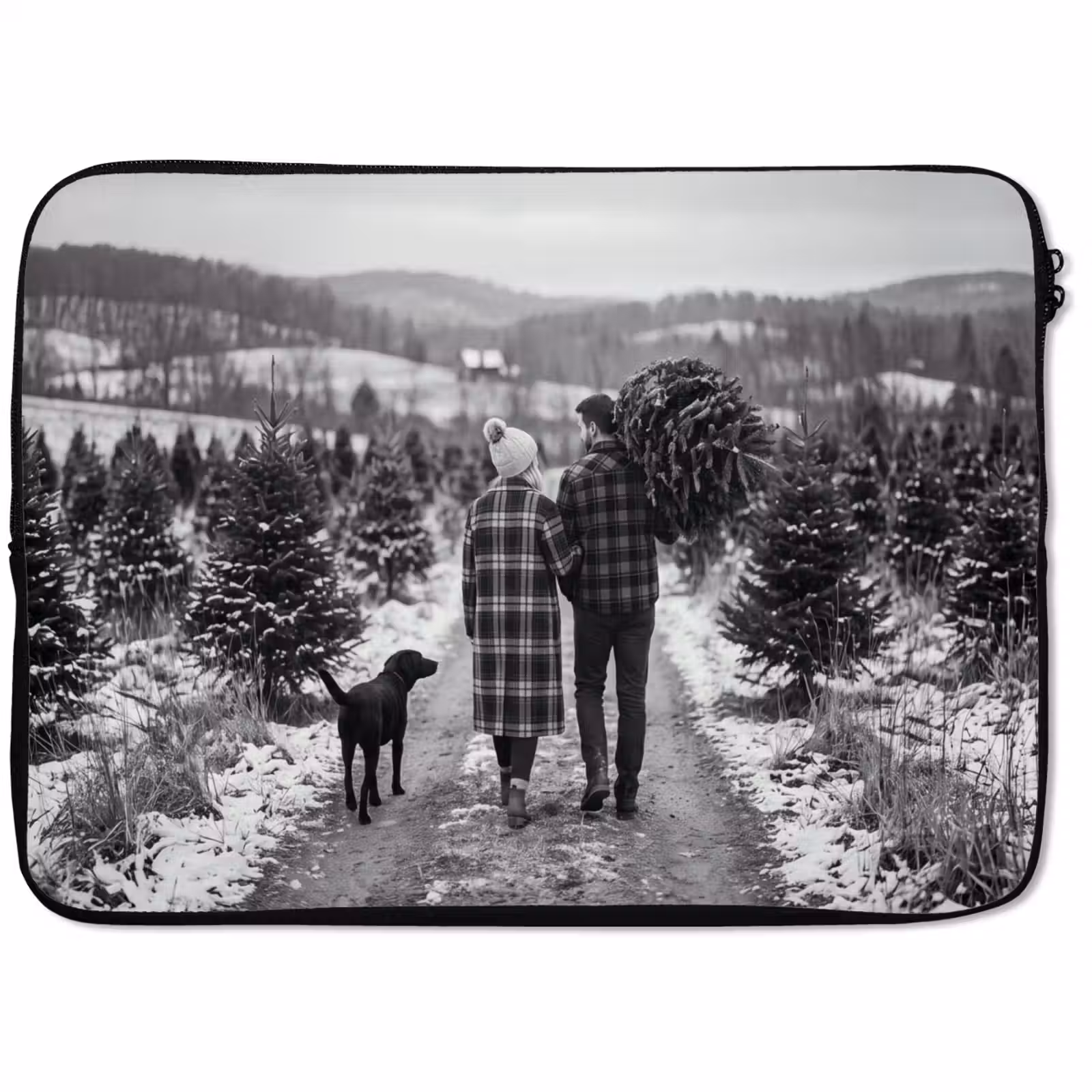 Laptophoes Mensen - Kerstboom - Winter — 1