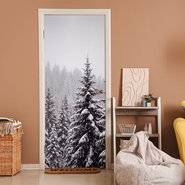 Deursticker - Bomen - Sneeuw - Natuur — 2