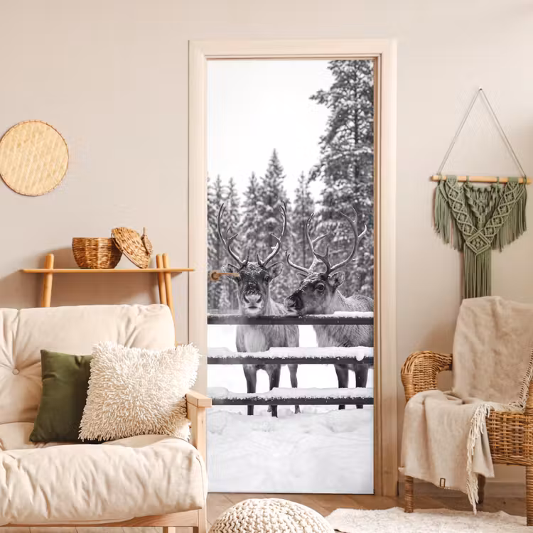 Deursticker - Rendier - Sneeuw - Winter — 4