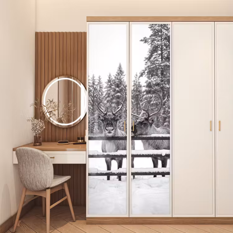 Deursticker - Rendier - Sneeuw - Winter — 5