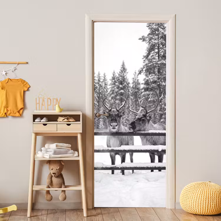 Deursticker - Rendier - Sneeuw - Winter — 6